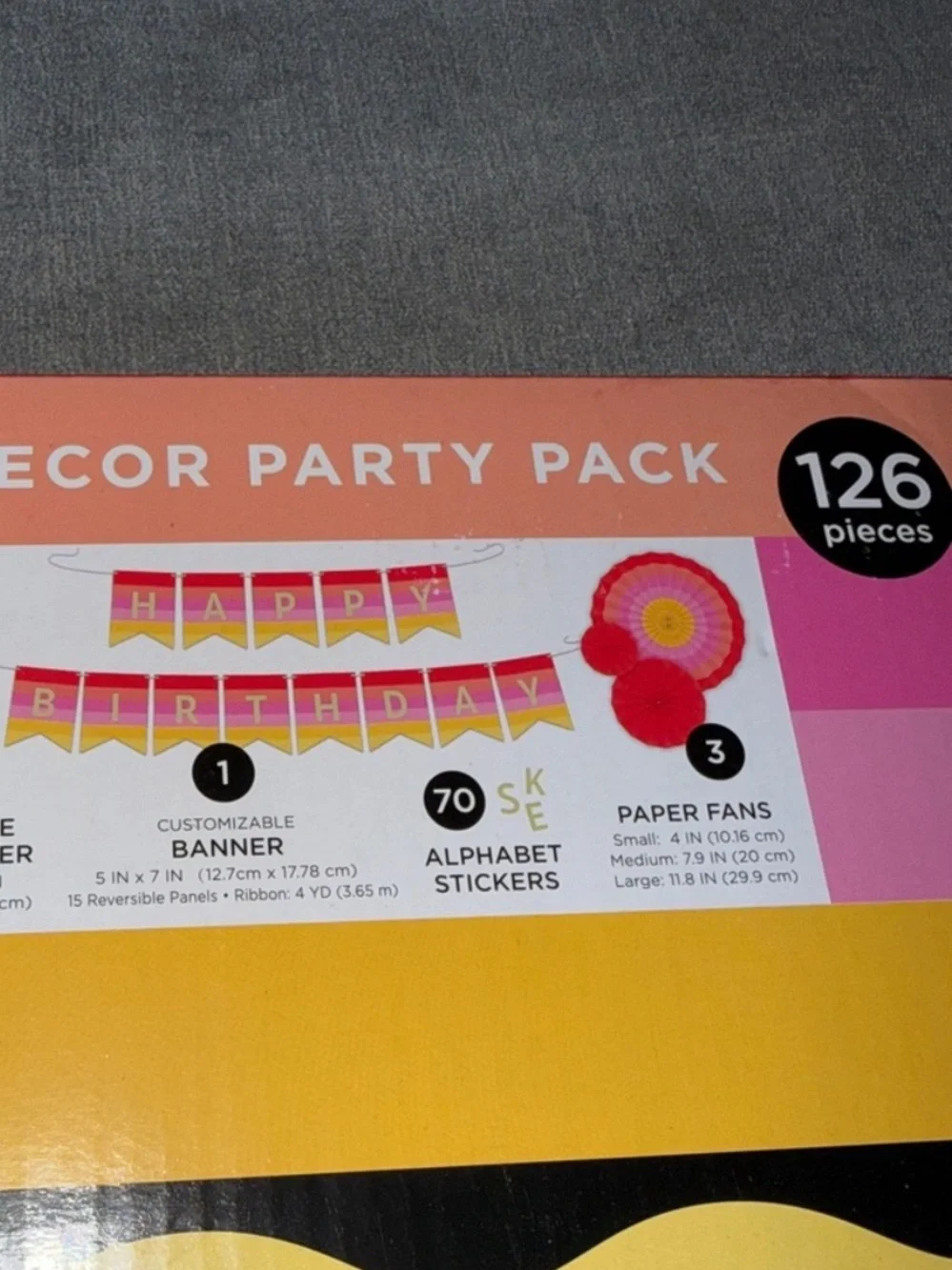 Hallmark x Crayola Color Pop Decor Party Pack - Scarlet Red, Yellow, & Pink